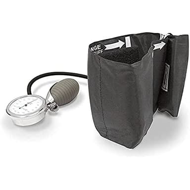 QUIRUMED Esfigmomanómetro aneroide de tipo palma, Acabados cromados, Tensiómetro de mano, Medidor de Presión arterial, Ligero, Fácil de usar, Brazalete ajustable