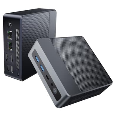 KUMNOSAL Mini PC Alder Lake-N100, Mini Computadora 16GB RAM 512GB SSD, Mini PC Empresarial, Doble Ethernet,Triple Pantalla, Soporte 4K a 60 Hz Doble HDMI/WiFi6/BT5.2/USB3.0 * 4,Hogar/Educación