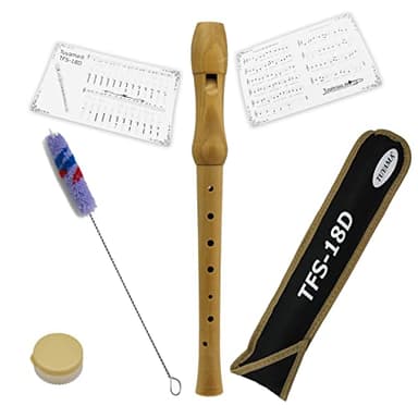 Tuyama® Flauta TFS-18D C-Soprano Flauto Dulce Soprano - Digitación Alemana - Madera de Arce - con Tablatura y 2 Partituras - Soprano Recorder Flute