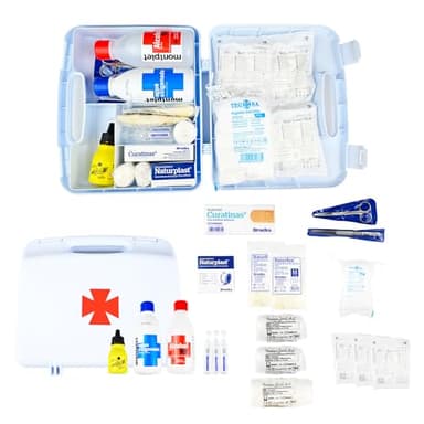 FERRETELIX® Botiquin maletin homologado 26 cm x 23 cm x 7 cm primeros auxilios con dotación portatil