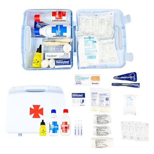 FERRETELIX® Botiquin maletin homologado 26 cm x 23 cm x 7 cm primeros auxilios con dotación portatil
