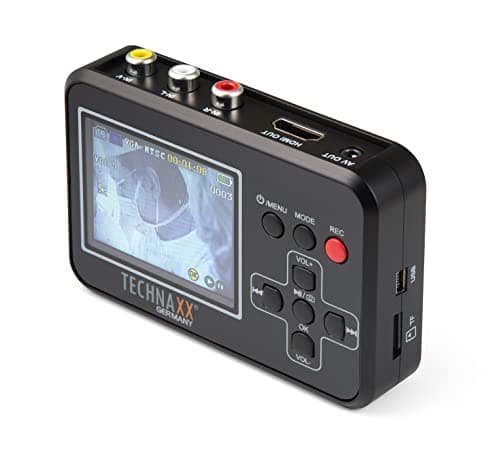 Technaxx Digitalizador de vídeo Retro TX-182 para Video8, Hi8, SVHS, VHS, VCD, DVD, VCR, DV - Guarde los vídeos Directamente en una Tarjeta de Memoria - Digitalice Sus Viejas películas de Forma fácil