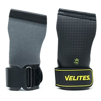 Velites - Quad Carbon I Calleras Profesionales para Atletas de Cross Training o Gimnasia | 100% Veganas I Uso con magnesio, transiciones rápidas I Talla L, Banda de Regalo.