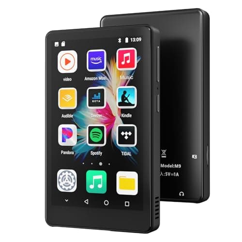 Aischens 80GB MP3 Music Player con Spotify/Deezer Bluetooth y WiFi Connect, 4'' 1080P de Pantalla táctil MP4 Video Player Android Portátil con Play Store App (M9)