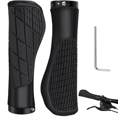 Puños Bicicleta Ergonómicos, Goma Antideslizante, con Bloqueo de Aluminio, Puños Bicicleta MTB 22mm, Empuñadura Bicicleta para BMX/Montaña/Bici Plegables/Bicicletas Urbanas