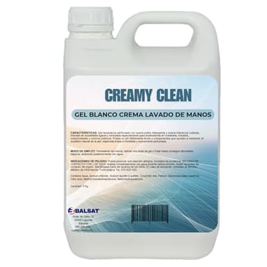 BALSAT Garrafa CREAMYCLEAN Jabon de manos 5 L. Neutro y Dermoprotector con lanolina y perfumado, suave y agradable olor