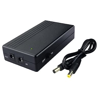 Yangers Mini UPS Fuente de alimentación ininterrumpida, batería de respaldo de 6000 mAh, salida única de 12 V CC para módem, router, cámara CPE