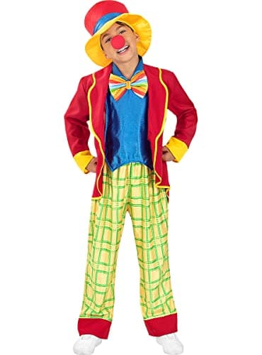 Funidelia | Disfraz de payaso para niña Payaso, Circo, Original y Divertido - Disfraz para niños y divertidos accesorios para Fiestas, Carnaval y Halloween - Talla 7-9 años - Rojo
