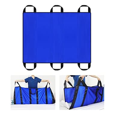 [LOSCHEN]Almohadilla de posicionamiento para transferencia de pacientes,Tabla de transferencia de pacientes con asas,Adecuada para personas con sobrepeso,ancianos y pacientes (Azul 100 * 120cm)
