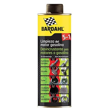 Bardahl Descarbonizante 5 en 1 para coche Gasolina - Limpia la Suciedad del Motor - 0,5 L - Protege Inyectores, Filtro de Partículas, Válvula EGR y de Escape, Catalizador y Turbo