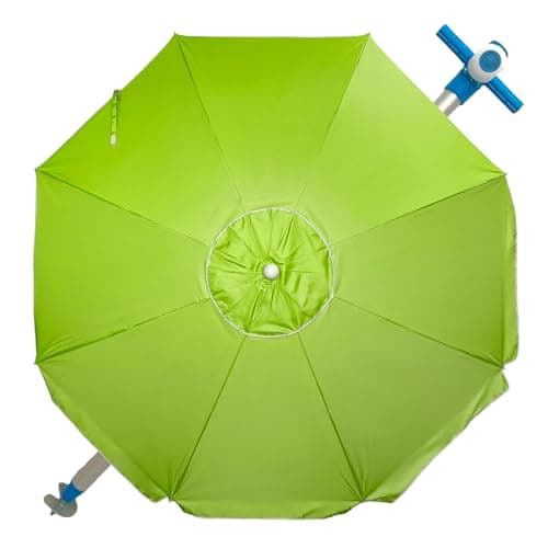 Pincho Sombrilla Playa Grande 240 cm, Antiviento hasta 35km/h, Protección UV 50, Materiales de Calidad, Tubo de Aluminio, 8 Varillas de Fibra, Palo reclinable (CERDEÑA 31_240 CM)