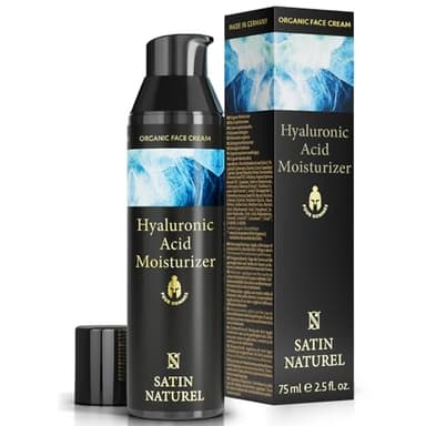 Crema Facial Hombre 75ml, Crema Hidratante Facial Hombre con Acido Hialuronico y Aloe Vera - Crema Antiarrugas Hombre - Crema Cara Hombre - Antiojeras Hombre - Satin Naturel
