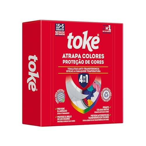 TOKE | Toallitas Atrapa Colores Tejidos | 20 Uds | Anti - Transferencia | Absorbe Partículas de Color | Previene el Agrisado | Coladas Mixtas | Toallitas Origen 100% Natural | Reduce Coladas