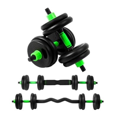 EIGFOH Pesas y Mancuernas Ajustables 10/15/20/30/40 KG Juego de Pesas 3en1 con Barra Recta y Curva, Mangos Antideslizantes, Kit Mancuernas para Gimnasio en Casa