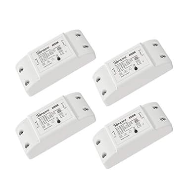 SONOFF BASICR2 4PCS 10A Interruptor Inalámbrico Wi-Fi Inteligente, Módulo Universal para Bricolaje para Solución de Automatización Domótica. 2.4Gwifi, App Control,