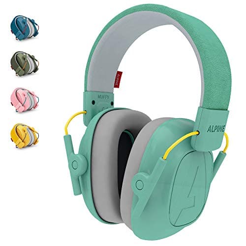 Alpine Muffy Protectores de Oído para Niños - Cascos Antiruido para niños de hasta 16 años - Cascos de Insonorización diseñados niños - Cómoda protección auditiva - banda de sujeción ajustable - Menta