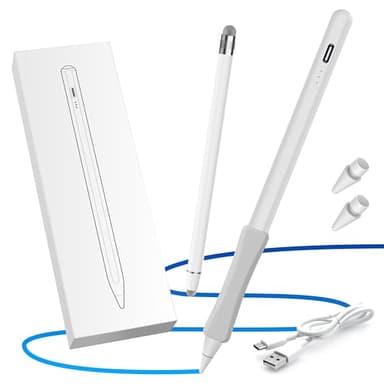 Lápiz capacitivo para iPad, dibujo de inclinación y rechazo de palma compatible con Apple iPad 6/7/8/9/10, Mini 5/6, Air 3/4/5, Pro de 11 pulgadas/12.9 pulgadas, M4/M2, lápiz capacitivo con agarre de