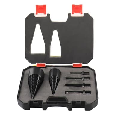 Ronyme Juego de 6 brocas para dividir troncos de leña, accesorio de broca, conos de tornillo, multiusos, desmontable para talar y abrir la madera, duradero