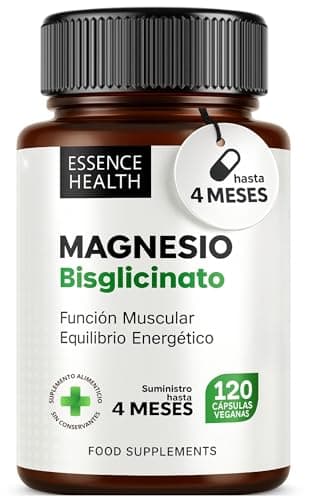 Premium Bisglicinato de Magnesio Alta Absorción 1000mg | 120 Cápsulas | Energía, Músculos y Nervios | Reduce Fatiga y Mejora el Sueño | Apoyo Muscular, Articular y Mental