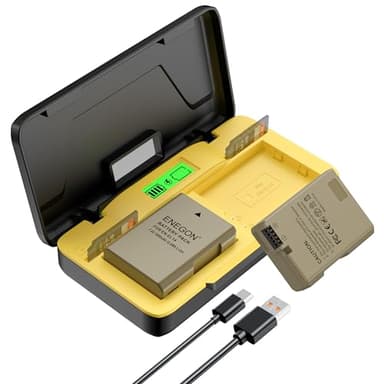 ENEGON EN-EL14 20W Cargador Rápido de Doble Batería con Almacenaje (2X 1680mAh) Compatible con Nikon D3100, D3200, D3300, D3400, D3500, D5100, D5200, D5300, D5500, D5600, Pantalla LCD