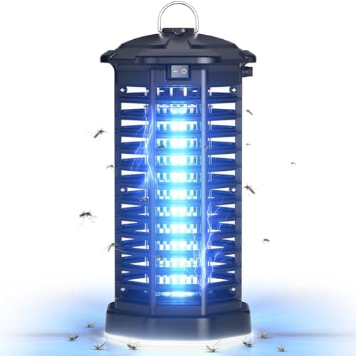 YISSVIC Lampara Antimosquitos Electrico Mata Mosquitos Electrico 4200V 365nm UV Matamosquitos IPX4 Impermeable para Interior y Exterior