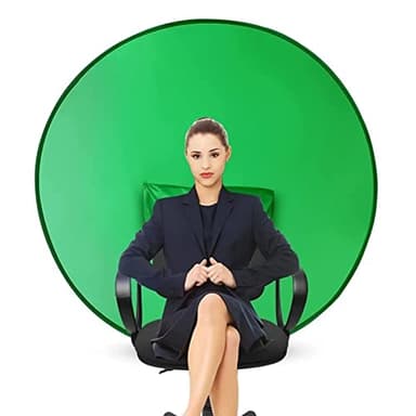 Silla Portátil de Pantalla Verde, Fondo de 56 Pulgadas Plegable para Fotografía, Streaming, Juegos, Zoom, Chats de Video y Reuniones
