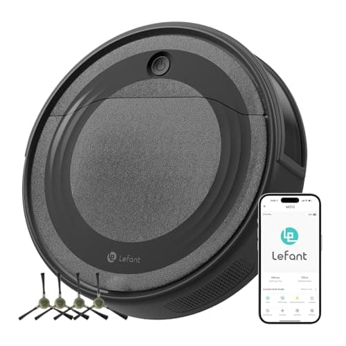 LEFANT Aspirador Robot 4500Pa, Navegación Precisa, 180 Min de Autonomía, Control por App y Alexa, Detección de Obstáculos a 4 cm, Ideal para Pelo de Mascotas, Suelos Duros y Alfombras, M310 Negro