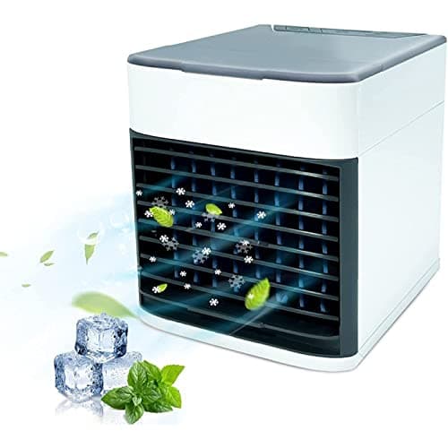 VVLXRIC Aire Acondicionado PortáTil, Recargable Aire Acondicionado Portatil Sin Tubo, Bajo Consumo De EnergíA Ventilador Agua Hielo, para HabitacióN, Oficina, Cocina, Coche, Hogar
