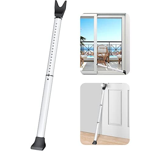 Blocker Barra de Seguridad, Blanco Barra de Seguridad para Puertas, Barra de Seguridad Ajustable para Puerta, Barras de Seguridad de Puertas para Puertas Correderas y Ventanas Correderas