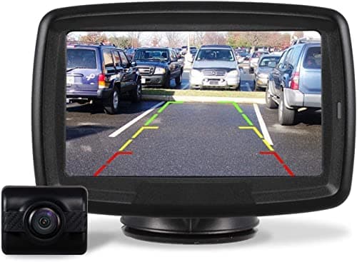 Auto-VOX TD2 Camara Marcha Atrás Inalámbrica Atrás para Coches 4.3'' Monitor LCD Trasero Impermeable IP68 Señal Estable Cámara Marcha Atras de Visión Nocturna