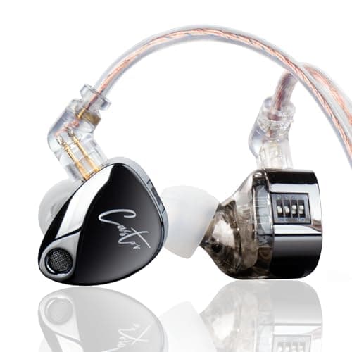 keephifi KZ Castor In Ear Monitor KZ Auriculares IEM 2DD Tuning Ajustable Doble Controlador Super Bass con Cable, Harman Target Auriculares KZ Auriculares con Cable de Graves mejorados（Super Bass）