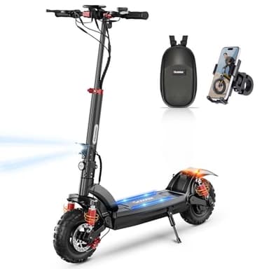 iScooter ix6 Patinete Electrico Adultos con 1000W Potente Motor, Autonomía 50-60km, 17.5AH Batería, Antirrobo Scooter Eléctrico Adulto Plegable, Patinete Eléctrico Todoterreno con Bolsa, Carga 150kg
