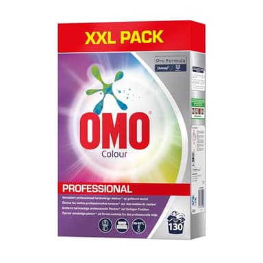 Omo Professional Detergente de colores en polvo, paquete a granel, colores brillantes, no se decolora, alta resistencia a las manchas, 130 lavados