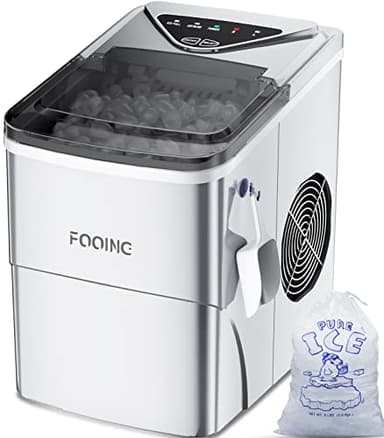 Maquina Hielo Domestica, Máquina Para Hacer Hielo en la Encimera, Maquina de Hielo con Autolimpieza, 9 cubos listos en 6 mins, 15KG en 24 H, Máquina Portátil Ice Maker Machine para el hogar