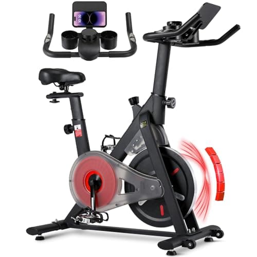 Bicicleta Estática Magnética en Casa, Bicicleta Spinning con Monitor LED, Ciclo Indoor para Uso Doméstico, Silenciosa, Resistencia Variable, Manillar y sillín ajustables, Capacidad de 122 kg