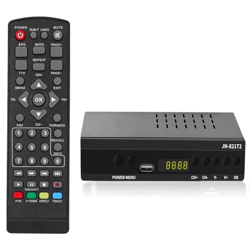 Decodificador TDT HD - DVB-T T2 H.265 HEVC Full HD PVR, USB, HDMI, SCART,Sintonizador de televisión Digital Terrestre, decodificador terrestre, Receptor Digital de Alta definición Full HD 1080p