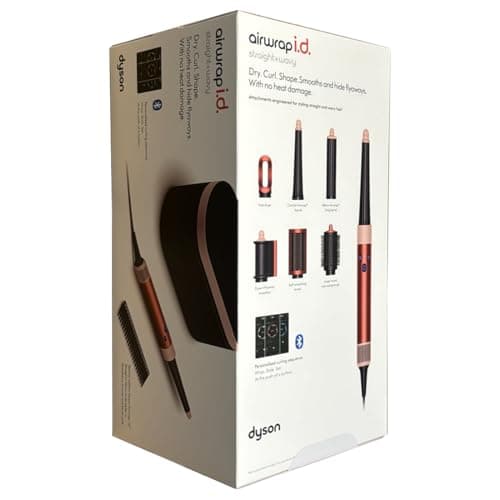 Dyson Airwrap i.d. Multi-Styler and Dryer Straight+Wavy HS08 - Bluetooth Enabled - for Perfect Curls (Strawberry Bronze/Blush Pink)