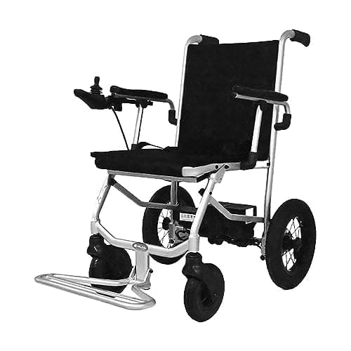 Silla de ruedas eléctrica inteligente plegable para personas mayores y discapacitadas Silla eléctrica ligera todo terreno con movilidad portátil inversa Silla de ruedas automática,Black-74CM*60CM*90CM