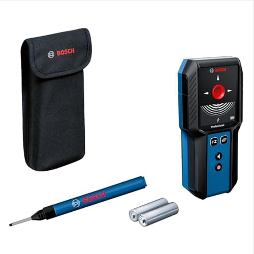 Bosch Professional Dispositivo de localización GMS 120-27 (Profundidad máxima de detección de Metal no magnético/Metal magnético/Cables de tensión/Madera: 120/100/50/30 mm, rotulador, Bolsa
