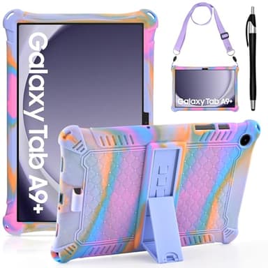 KATUMO Funda Compatible con Samsung Galaxy Tab A9+/ A9 Plus 11 Pulgadas 2023 SM-X210/ X216/ X218 Silicona a Prueba Funda Niños para Tab A9+ 11" Cover,con Cinturón de Hombro y Pluma Táctil
