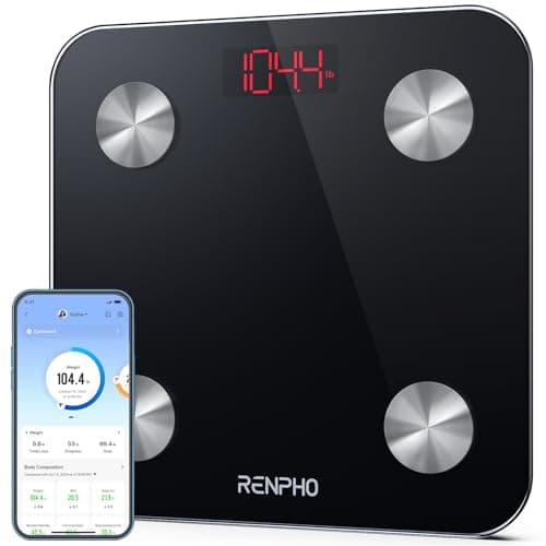 Báscula Grasa Corporal Bluetooth RENPHO con 13 Funciones, Báscula de Baño Digital con App, Báscula Inteligente y Monitor de Composición Corporal con Medición de Metabolismo Basal e IMC, Elis 1