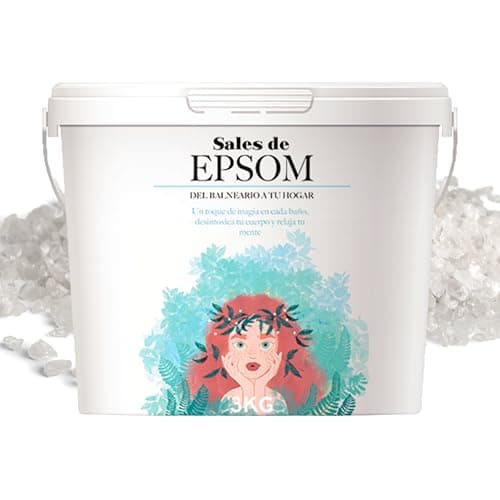 Sales de Epsom 3kg | Sales de Baño Relajantes – Sulfato de Magnesio Puro para Bienestar y Relajación – Revitalizante y Sin Aditivos - Diferentes Formatos Disponibles (3KG)