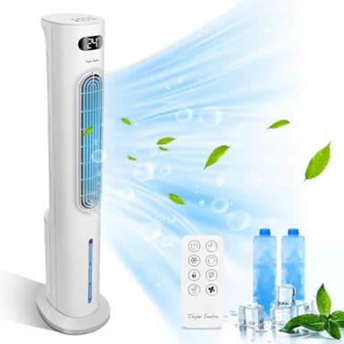 Taylor Swoden 2 UDS Climatizador Evaporativo 3 en 1 Depósito de Agua 6L y Mando a Distancia. Ventilador de Torre, Climatizador Evaporativo y Humidificador en Uno. Oscilante, Temporizador. 3 Modos