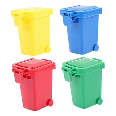 HAWILLOSCH 4 Cubos De Basura para Clasificar Basura Mini Cubo De Basura Mini Papelera De Reciclaje Mini Cubo De Basura Pequeños Cubos De Basura En Miniatura Mini Cubo De Basura De