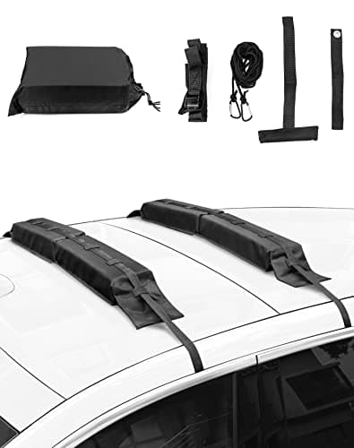 QWORK® Baca Coche Blandas, Baca Coche Universal con Correas de Sujeción para Kayak, Tabla de Surf, Canoa, Snowboard, Paddle Board