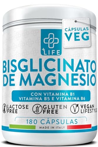 Bisglicinato De Magnesio 180 Cápsulas Piulife® Magnesio Bisglicinato Con Vitamina B6, B5, B1, Suplemento Músculos Huesos Sistema Nervioso, Contra El Cansancio Estrés, Magnesio Para Dormir Vegano