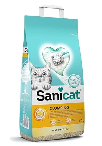 Sanicat - Arena para Gatos Aglomerante Sin perfume | Hecha de minerales naturales con control de olor garantizado | Absorbe la humedad y facilita la limpieza | 10 L de capacidad