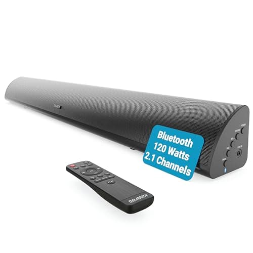 MAJORITY Snowdon Barra de Sonido TV | 120W 2.1 Estéreo Altavoces TV con Subwoofer Incorporado | Barras de Sonido Bluetooth | Home Cinema Inalambrico | Soundbar Mural | 81CM Sound Bar Altavoz Theater