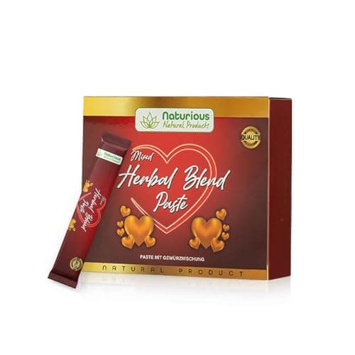 Naturious, 12 sobres de 12 g (1 Pqt), de pasta de hierbas, extra fuerte para hombres, efecto instantáneo, rendimiento de refuerzo de ginseng y jengibre, receta turca original libre de Macun,vegetal