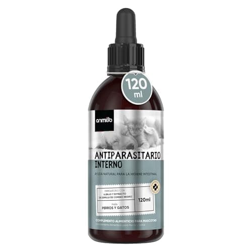 Desparasitante Perros y Gatos Interno 120 ml - Antiparasitario Intestinal Gatos en Gotas para Parásitos, Higiene Intestinal y Bienestar General - Antiparásitos Natural para 2 a 4 años de Suministro